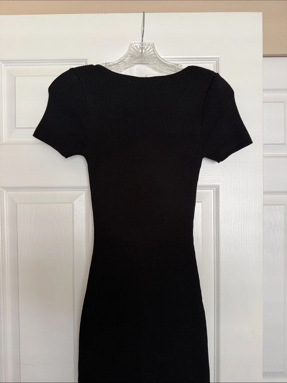 H&M Black Ribbed Midi Dress XS